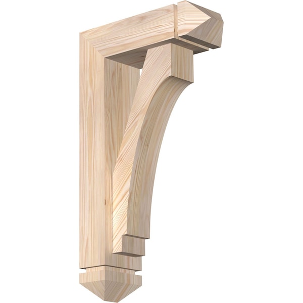 Ekena Millwork Imperial Arts and Crafts Smooth Bracket w/ Offset Brace, Douglas Fir, 5 1/2"W x 16"D x 28"H BKT0604X16X28IMP03SDF - main